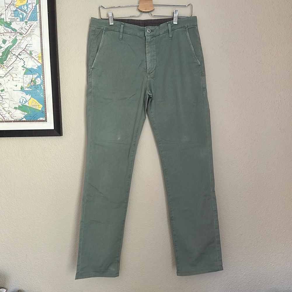 AG Adriano Goldschmied Slim Khaki Pants Green Size 32R Men’s